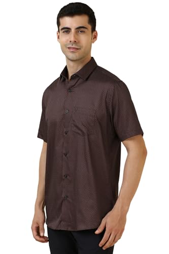 Allen Solly Men Brown Print Half Sleeves Casual Shirt