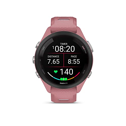 Garmin Forerunner 265S Advanced Multisport Touchscreen Smartwatch, Pink | Heart Rate Monitor, Training Stats, Daily Suggested Workouts, Up to 15 Day Battery Life with Signature Series Charging Bundle