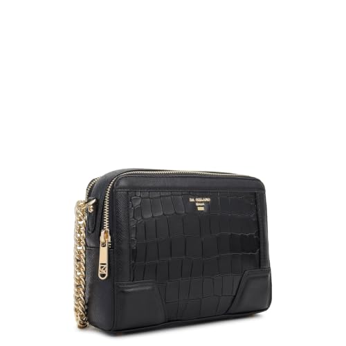 Da Milano Leather Sling Bag for Women - Black