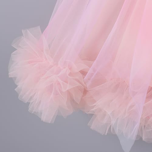 Hoscotch Girls Embellished Pink Short Sleeves Party Dresses for Ages (12-18 Months)