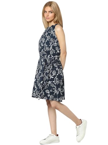 Vero Moda Women's Polyester Fit and Flare Mini Dress (10275600-Dark Navy_Dark