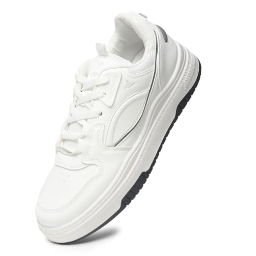 YOHO UrbanDash Sneakers for Woman | Strong Grip, Cushioned Insoles | Comfortable & Stylish for Everyday Use Shoes for Woman/Girls/Ladies -0907 | Silver Lining - UK 7