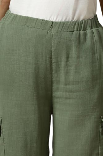 Allen Solly Women's Regular Track Pants (AHJGARGH082880_Olive