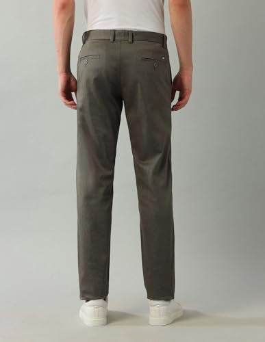 Arrow Men's Printed Slim Fit Acrylic Casual Trouser Olive