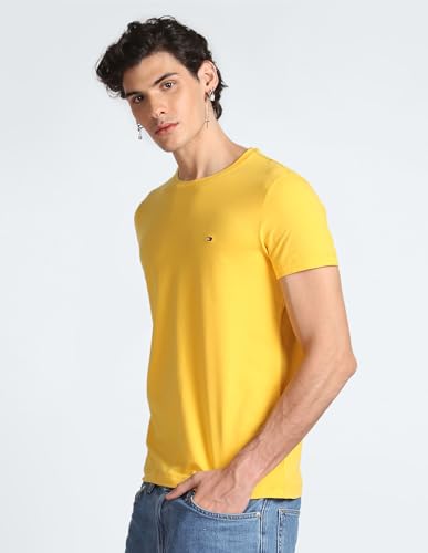 Tommy Hilfiger Men's Short Sleeve Slim Fit T-Shirt,Warm Yellow,S
