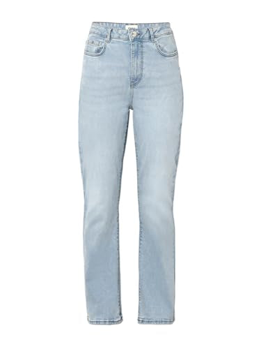 ONLY Women's Solid Straight Fit High-Rise Blue Jeans