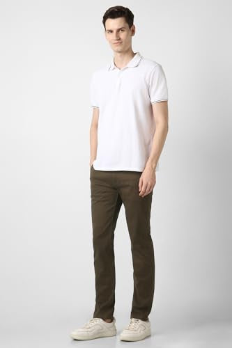 Men Brown Solid Smart Slim Fit Trousers