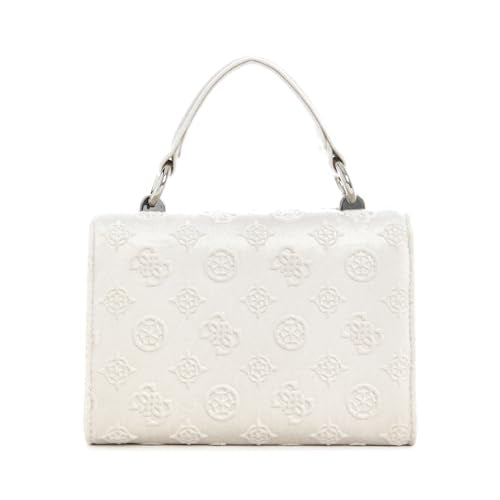 Guess Women's Off White Printed Satchel Bag| Ladies Purse Handbags | Gift For Ladies