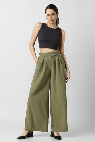 Van Heusen Women's Regular Casual Pants (VWTFFRGPS05502_Olive