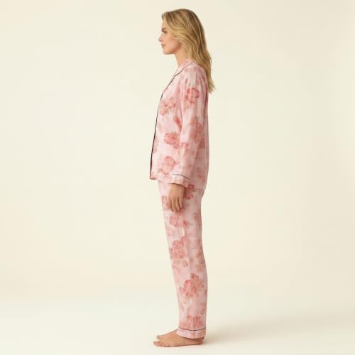 KRESTLY Women's Cotton Floral Printed Night Suit Full Sleeve Pajama Set (Blush Pink Floral Prints, S-M (Inside Garment Label XL))