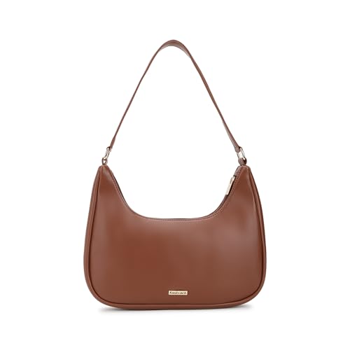 Fastrack Quilted Crush Shoulder Bag | Faux-Leather Women’s Bag | Zipper Closure with Silver Strap Accents & Utility Pockets | Gifts for Women