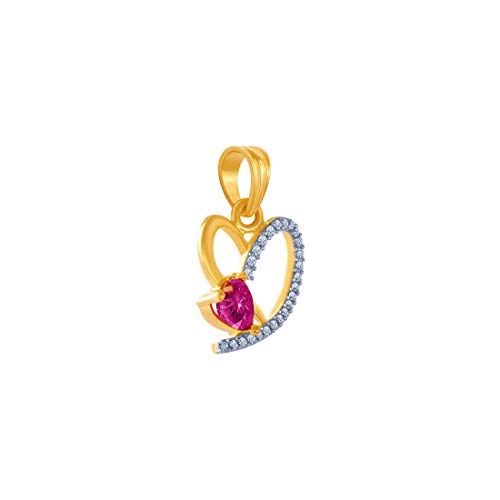P.C. Chandra Jewellers 14k (585) Yellow Gold and American Diamond Pendant for Women