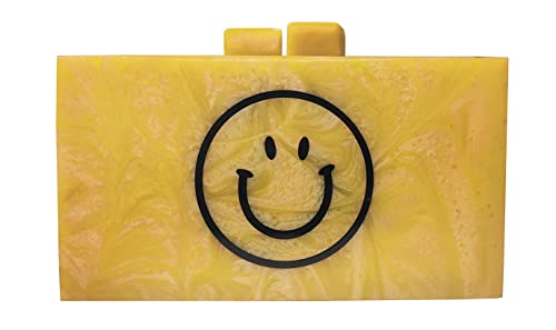 DUCHESS Yellow Smiley marble Resin Clutch for girls and women
