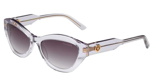 Tommy Hilfiger Women's Cat Eye Crystal Purple-Gold Sunglasses