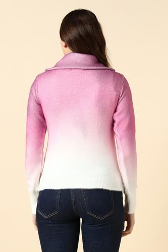 Women Pink Textured Casual Sweater