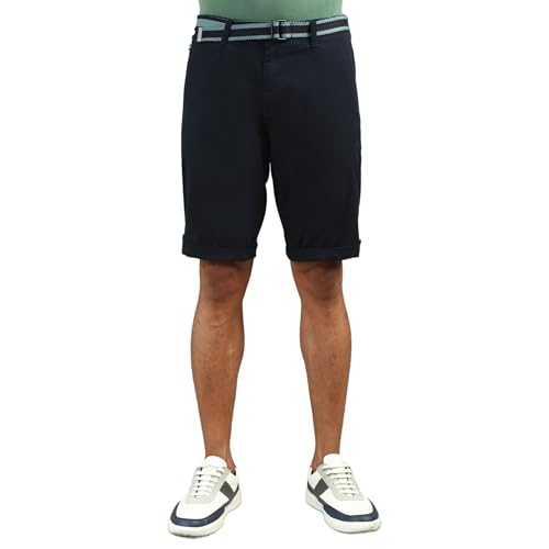 BEEVEE Men's Navy Regular Fit Solid Shorts