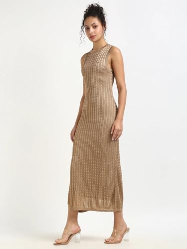 Viscose Round Neck Bodycon Dress