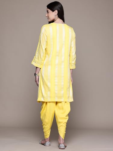 Aarke Ritu Kumar Yellow Aaliyah Solid Kurta With Pant