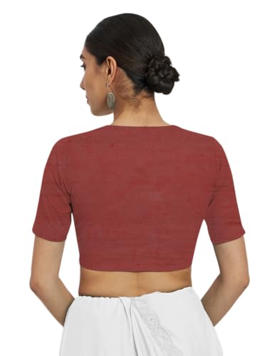 Thevasa Women's Dupion Raw Silk Divine Depth Blouse