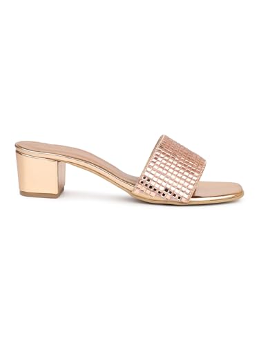 Inc.5 Women Rose Gold Embellished Block Heels