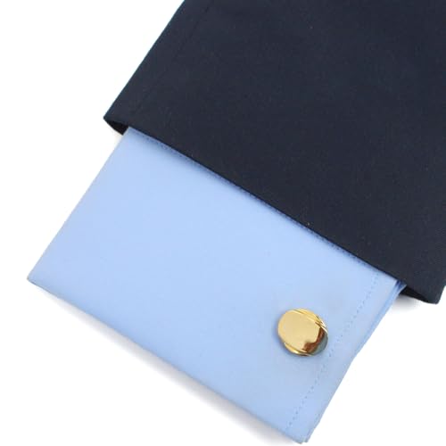 Peluche Men's Minimal Metal Design Cufflinks - Gold