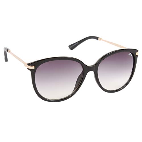 Lee Cooper Women's UV Protected Aviator Full Rim Sunglasses (Black) (Lens Color - Grey) (Lens Size - 57*17*145 MM) (Pack Of 1) (LC9158NTB BLK)