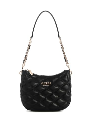 GUESS Black Quilted Tamsin Top Zip Shoulder Bag