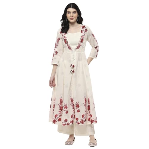 Biba Women's Cotton Kurta Set (SKDINBEZ10740SS25RED_Red