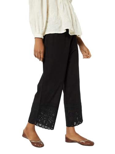 Max Women Embroidered Palazzos (Black_XL)