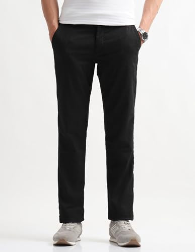 Arrow Sport Men's Heathered Twill Trousers (ASAKTR2692_Grey_34)