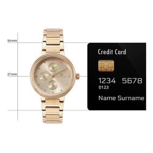 Tommy Hilfiger Quartz Champagne Dial Golden Stainless Steel Strap Analog Watch for Women