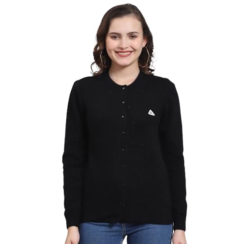 Monte Carlo Womens Angoora Solid Sweater (1230735Rn-168-44, Black, 3XL)