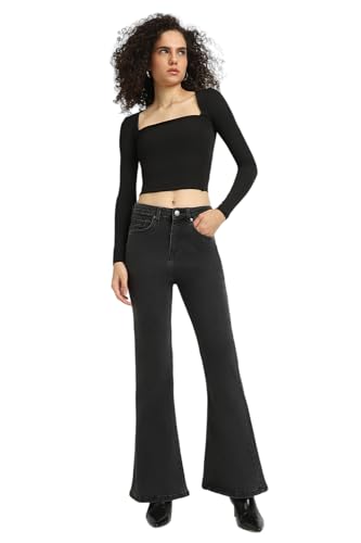 Forever 21-WOMEN-Solid-Flared-Jeans-FWA23JDNH002101-Black-32