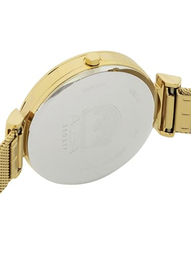 ALBA Stainless Steel Women Analog Wristwatch Ah7Ca2X1, Gold Dial, Gold Band