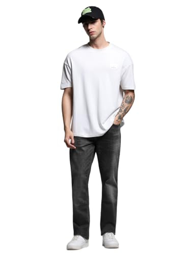 Jack & Jones Men's Regular Fit Low Rise Grey Jeans