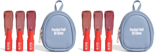 Kiro Slickstick Mini Lipstick Gift Set (3x1.2g) with Pouch – Mauve Macaroon, Nutty Nougat & Velvet Nude | Vegan, Long-Wear, Non-Drying Matte | Travel Friendly & Skincare Infused (Pack of 2)