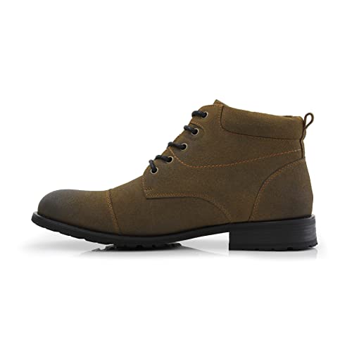 Ferro Aldo Colin MFA806033 Men's Stylish Mid Top Boots for Work Or Casual Wear, Olive Suede, 9.5