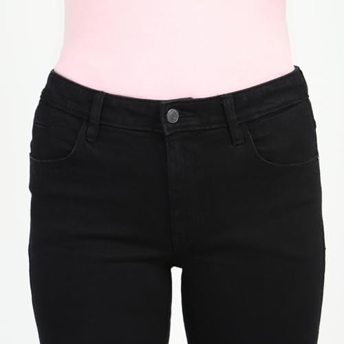 GUESS Black Solid Regular Fit Jeans