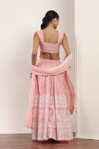 Rangriti Polyester Printed Kalidar Festive Top With Skirt And Dupatta