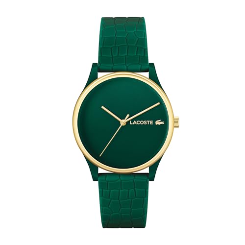 Lacoste Crocodelle Qtz Basic Green Round Dial Women's Watch|Green Silicone Material|Multi Color Band - 2001247