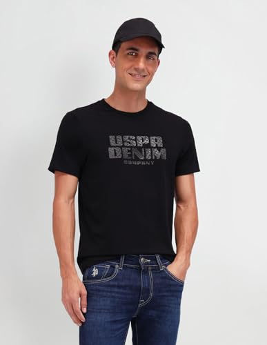 U.S. POLO ASSN. DENIM CO. Men's Semi Fit Shirt (UDTSH2686 Black
