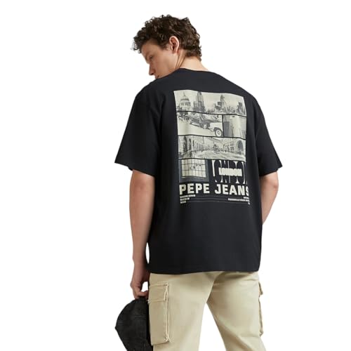 Pepe Jeans Men's Oversized Fit T-Shirt (PM509808_Black