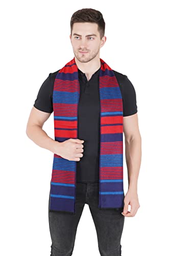 MUFFLY Woven Reversible Printed Men's Wool & Acrylic Muffler Warm Cashmere Wrap Shawl