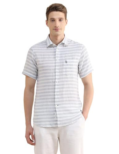 U.S.Polo Association Men's Horizontal Striped Regular Fit Shirt
