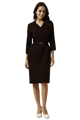 Allen Solly Women Brown Solid Formal Dress