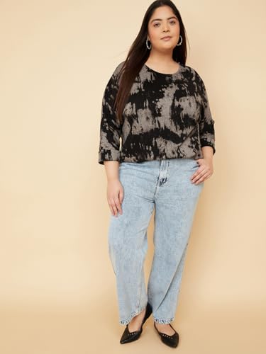 Max Women Printed Blouse (Black_6XL)