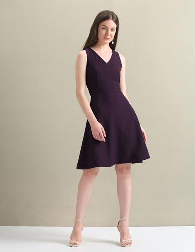 U.S. POLO ASSN. Women's Sleeveless V-Neck Dress (UWSS24DRS113_Purple_XL)