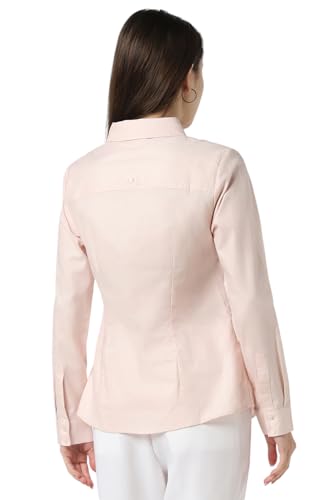 Van Heusen Women Pink Textured Long Sleeves Formal Shirt