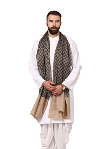 Pashtush Men's Fine Wool Luxury Blended Muffler, Light Weight, Soft and Warm.