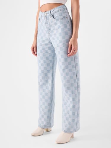 The Souled Store Denims: Linear Texture (Straight Fit) Women Jeans